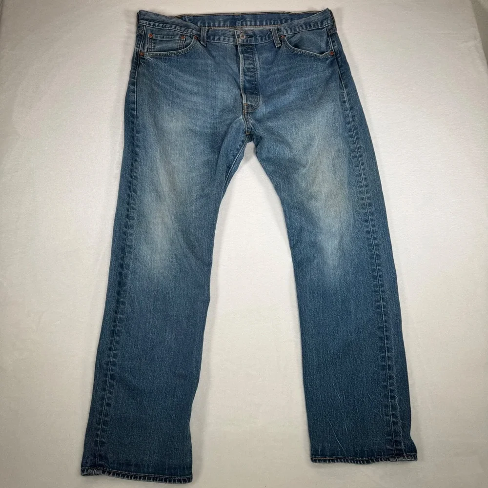 Levis 501‎ Jeans Mens W40 L30 Button Fly Straight Leg Blue Denim